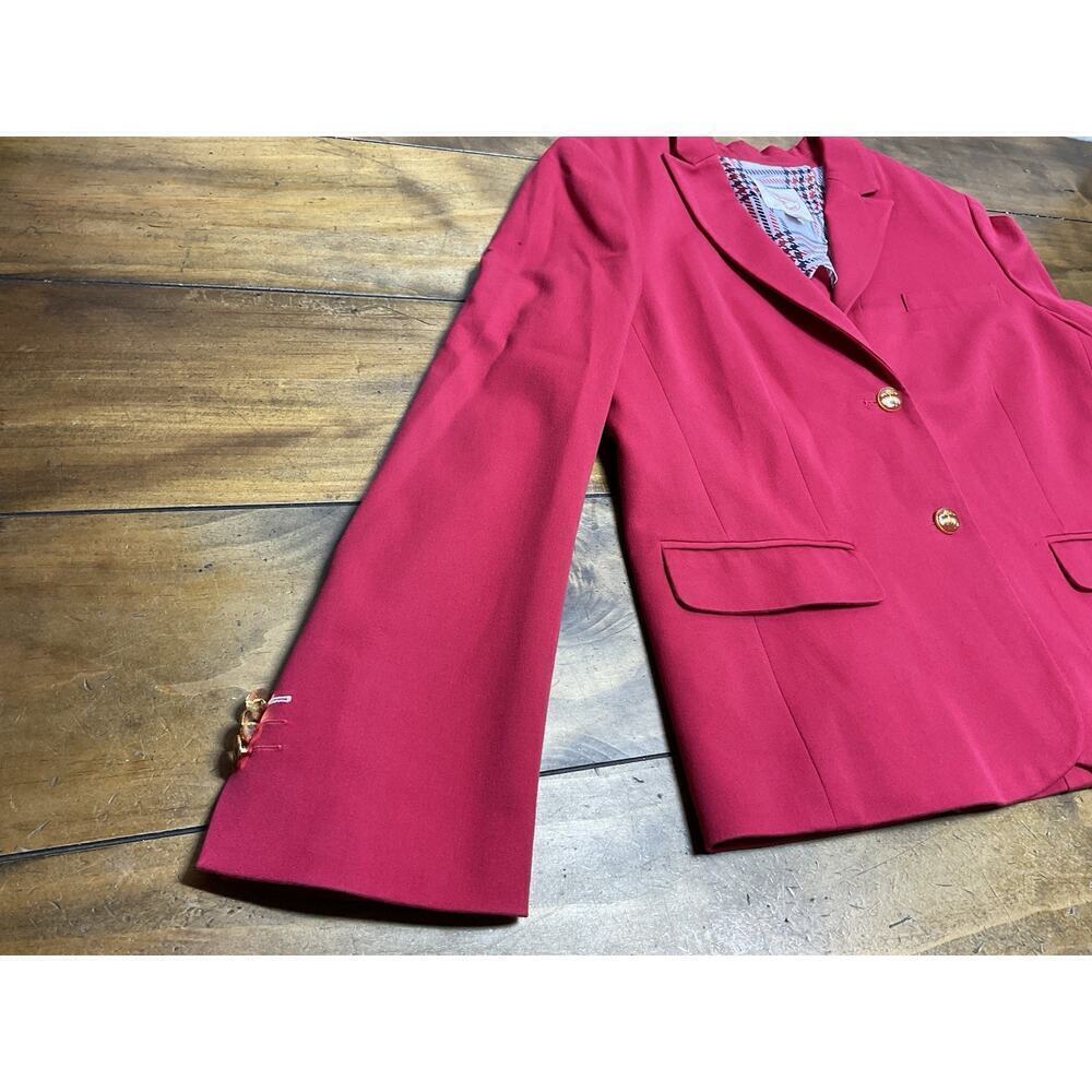BROOKS BROTHERS Red Fleece Women's Red Cotton Viscose Stretch Blazer Size 12 - Picture 4 of 16